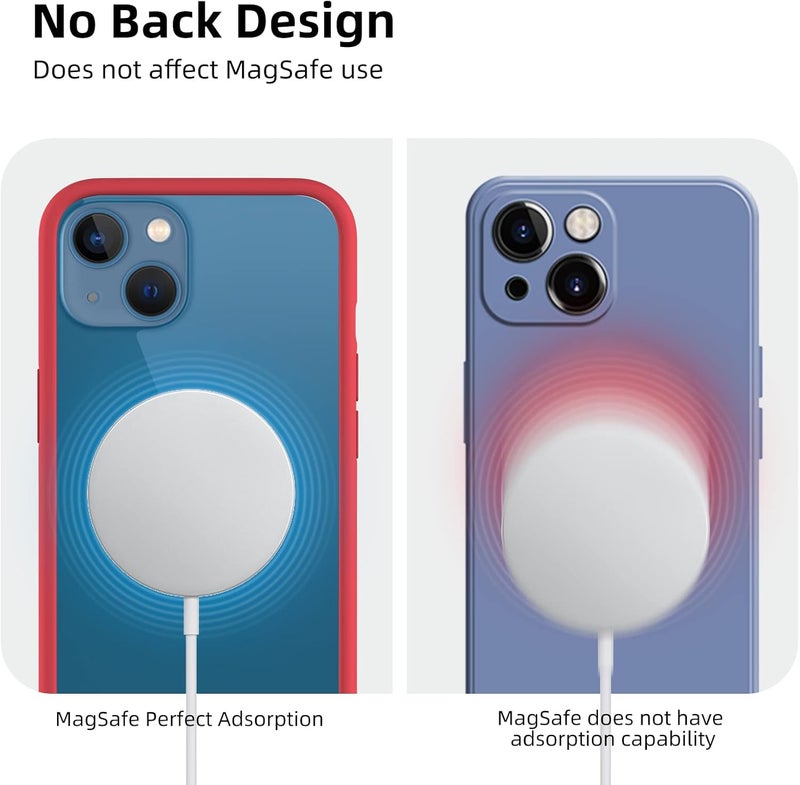 K TOMOTO Compatible with iPhone 13 Mini Bumper Case (5.4 Inch), Liquid Silicone Protective Frame [Raised Edge & Drop Protection] Silky and Soft Touch, Red - Image 4